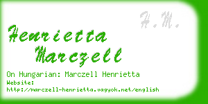 henrietta marczell business card